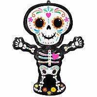 Fóliový balónik halloween - Day of the dead holografický kostlivec 66 x 86 cm