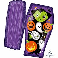 Fóliový multi balónik halloween - otvorená rakva 76 x 78 cm