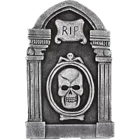 Halloweenska dekorácia Náhrobok - lebka RIP 31 cm
