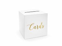Papierová truhlica na prianie biela - Cards 24 cm