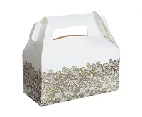 Krabička na výslužku - zlatá potlač 20x10x10 cm - 6 ks