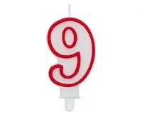 Svíčka narozeninová číslice červená 9