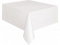 Plastový párty obrus biely 137 x 274 cm