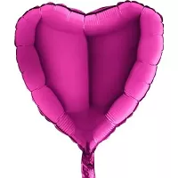 Fóliový balónik srdca tmavo ružové 45 cm - Nebalený