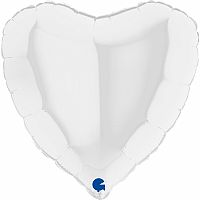 Fóliový balónik srdca biele 46 cm
