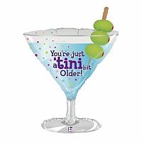 Fóliový balónik pohár Martini - Si len o kúsok starší 87cm