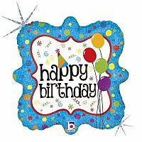 Fóliový balónik s balónikmi Happy birthday 45 cm
