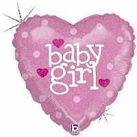 Fóliový balónik Baby-Girl Srdce 46cm
