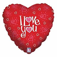 Fóliový balónik srdca - srdiečka - I love you 45 cm