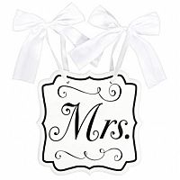 Svadobná tabuľa s nápisom Mrs 23 x 24 cm
