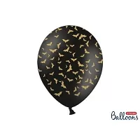Latexový balonek Halloween černý s netopýry 30 cm