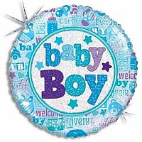 Fóliový holografický balónik baby Boy 46 cm