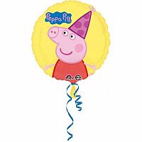 Fóliový balónik Prasiatko Peppa - žltý 43 cm