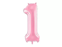 Fóliová číslica - ružová 1 - 86 cm