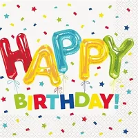Papierové párty obrúsky konfetové Happy Birthday 16 ks