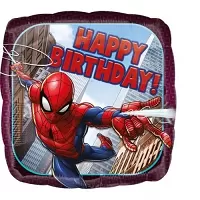 Fóliový balónik štvorec Spiderman Happy Birthday 43 cm