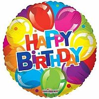Fóliový balónik balónikový - Happy Birthday 46 cm
