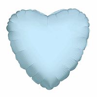 Fóliový balónik srdca baby blue 46 cm - Nebalený