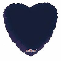 Fóliový balónik srdca navy blue 46 cm - Nebalený