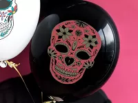 Latexové balóniky čierne Dia de los Muertos 6 ks