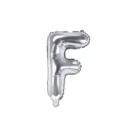 Fóliové písmeno F strieborné 35 cm