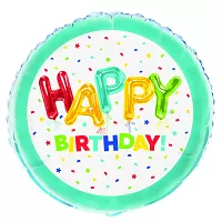 Fóliový balónik konfetový Happy Birthday 45 cm