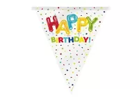 Vlaječková girlanda konfetová Happy Birthday 365 cm
