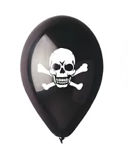 Latexový balonek pirátská lebka - černý 30 cm