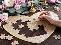 Svadobná kniha hostí puzzle - srdce 45 x 35 cm