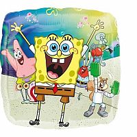 Fóliový balónik štvorec Sponge Bob 43 cm