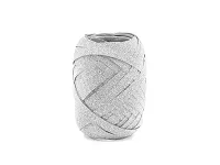 Vázací stuha stříbrná s glitrem 10m x 5mm