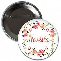 Placka Nevesta - kvetinová 6 cm