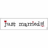 Svadobná papierová karta Just Married 50 x 11 cm