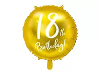 Fóliový balónik zlatý - 18th Birthday - 45 cm