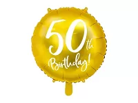 Fóliový balónik zlatý - 50th Birthday - 45 cm