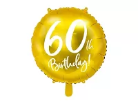 Fóliový balónik zlatý - 60th Birthday - 45 cm
