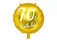 Fóliový balónik zlatý - 70th Birthday - 45 cm