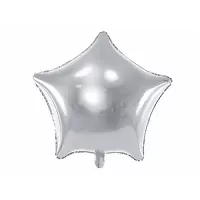 Fóliový balónik hviezda strieborná 48 cm - balené