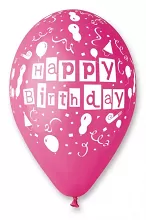 Latexový balonek s potiskem Happy Birthday kostičky