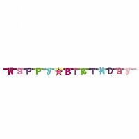 Party nápis girl Happy Birthday 180 cm