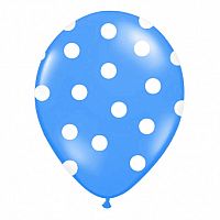 Latexový balónik s bodkami modrý 30 cm