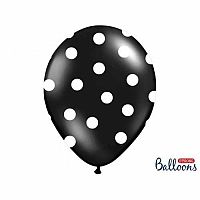 Latexový balónik s bodkami čierny 30 cm