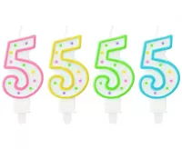 Dortová svíčka číslo 5 s puntíky