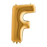 Fóliové písmeno F zlaté 102 cm