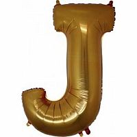 Fóliové písmeno J zlaté 102 cm