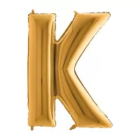 Fóliové písmeno K zlaté 102 cm