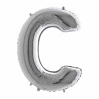 Fóliové písmeno C strieborné 102 cm