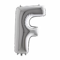 Fóliové písmeno F strieborné 102 cm