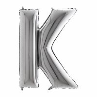 Fóliové písmeno K strieborné 102 cm