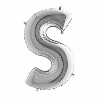 Fóliové písmeno S strieborné 102 cm